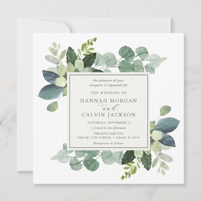 Eucalyptus Wedding Invitation (Front)