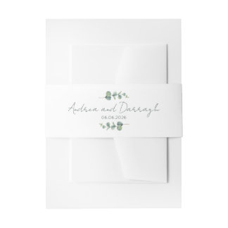 Eucalyptus Wedding Invitation Belly Band 1001A