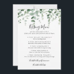 Eucalyptus Wedding Kissing Menu Game Card<br><div class="desc">This eucalyptus wedding kissing menu game card is perfect for a modern wedding reception. The design features watercolor hand-drawn elegant botanical eucalyptus branches and leaves.</div>