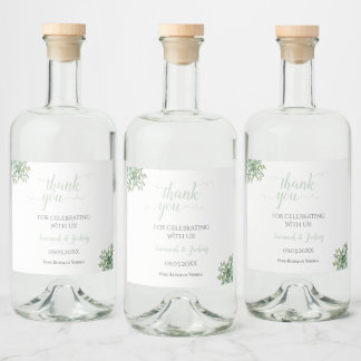 Eucalyptus Wedding Liquor Bottle Label