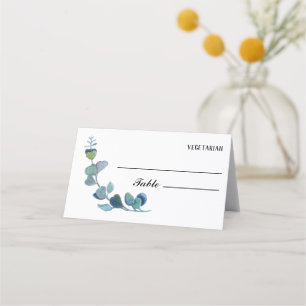 Eucalyptus Wedding Meal Choice & Table Number Place Card