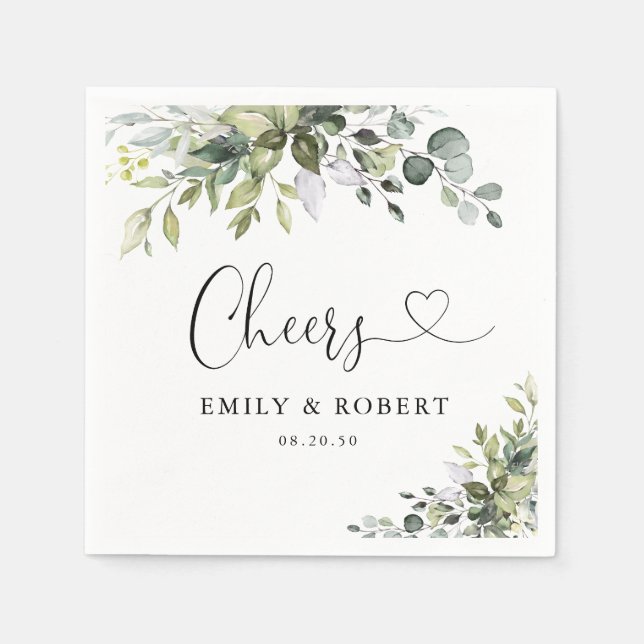 Eucalyptus Wedding Napkins (Front)