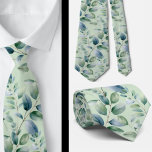 Eucalyptus Wedding Neck Tie<br><div class="desc">This gorgeous sage green background and eucalyptus leaves neck tie is perfect for either adding to your wardrobe or gifting to groomsmen for a wedding. The eucalyptus greenery adds a calming effect to your outfit and is perfect for work or formal events.</div>