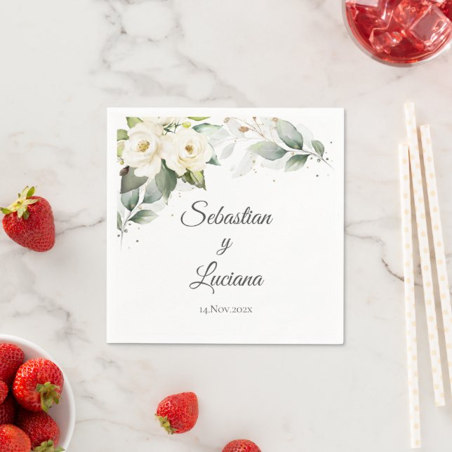 Eucalyptus Wedding Paper Napkin (Insitu)