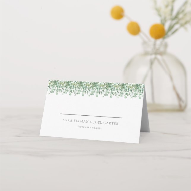 Eucalyptus Wedding Place Card (Front)