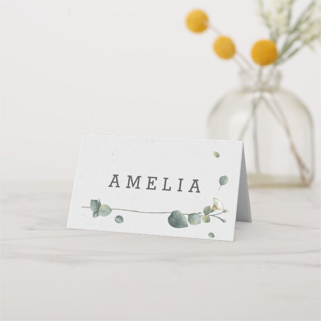 Eucalyptus Wedding Place & Escort Cards (Back)