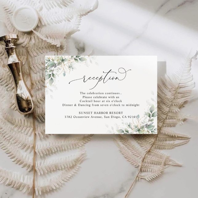 Eucalyptus  Wedding Reception Enclosure Cards (Creator Uploaded)