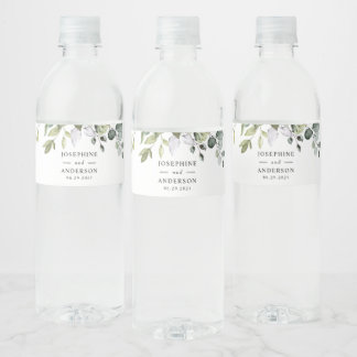 Eucalyptus Wedding Reception Water Bottle Label