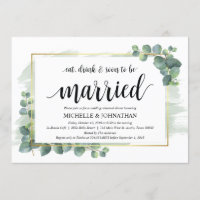 Eucalyptus Wedding Rehearsal Dinner Invitation
