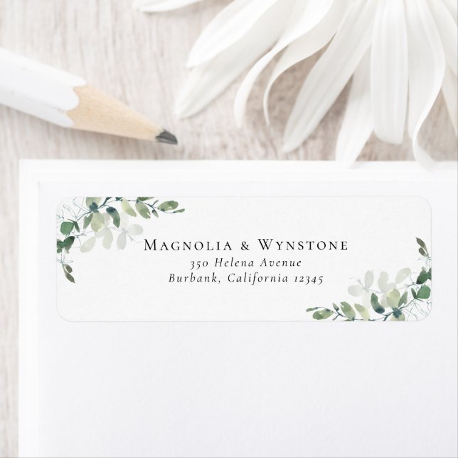 Eucalyptus Wedding Return Address Label (Insitu)