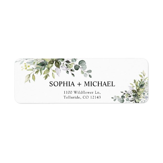 Eucalyptus Wedding Return Address Label (Front)