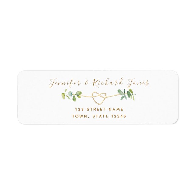 Eucalyptus Wedding Return Address Label (Front)