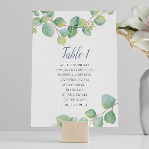 Eucalyptus Wedding Seating Chart, Table Plan Invitation