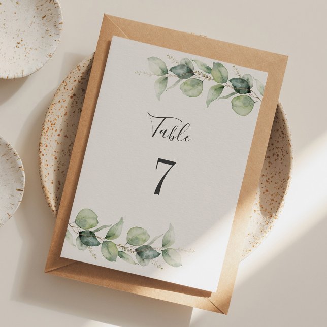 Eucalyptus Wedding Seating Table Number 7 (Creator Uploaded)