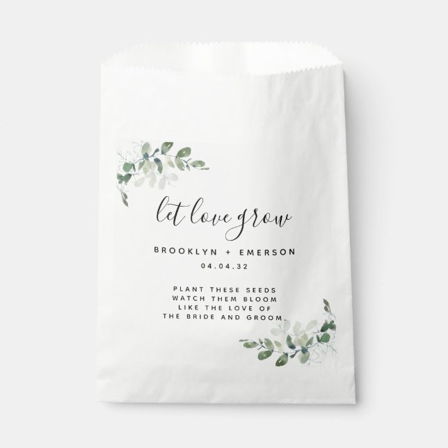 Eucalyptus Wedding Seed Packet  Favour Bags (Front)