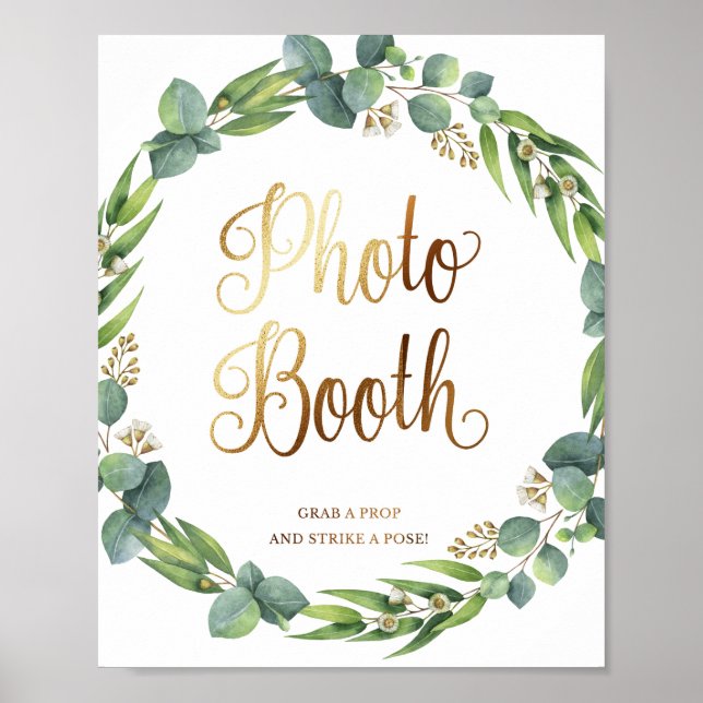 Eucalyptus wedding sign for photo booth (Front)