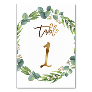 Eucalyptus wedding table number
