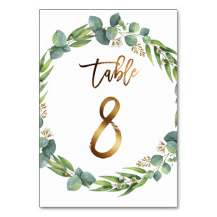 Eucalyptus wedding table number