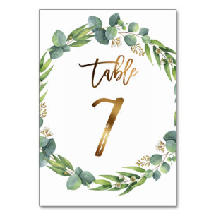 Eucalyptus wedding table number