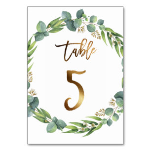 Eucalyptus wedding table number