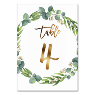 Eucalyptus wedding table number