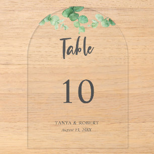 Eucalyptus Wedding Table Number Arch Greenery