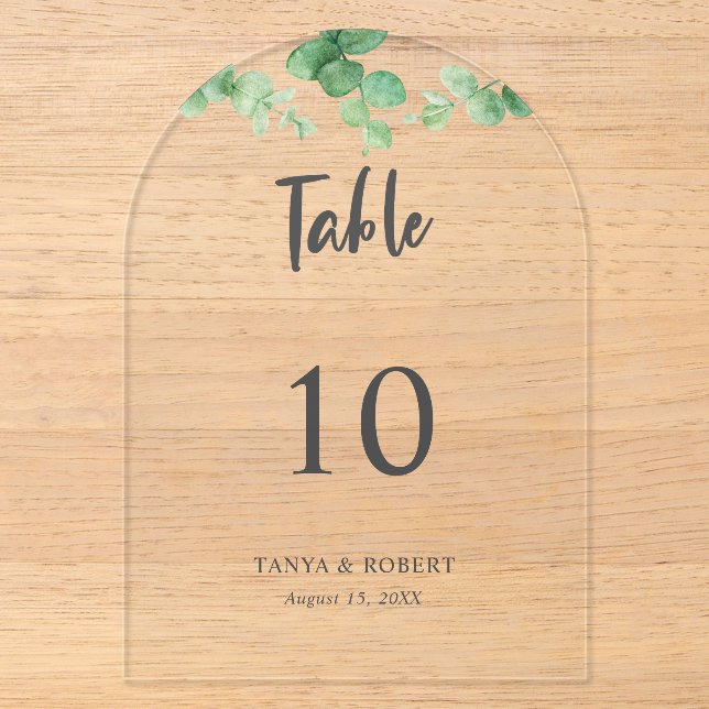 Eucalyptus Wedding Table Number Arch Greenery  (Front)
