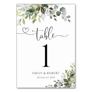 Eucalyptus Wedding Table Numbers