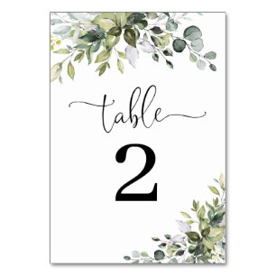 Eucalyptus Wedding Table Numbers