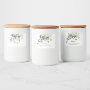 Eucalyptus Wedding Thankyou Favor Food Label