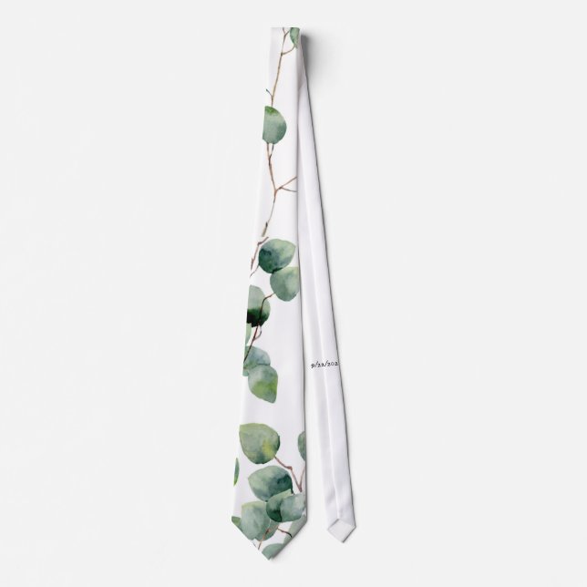 Eucalyptus Wedding Tie (Front)