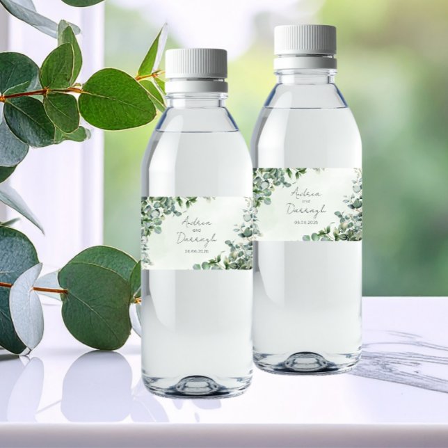 Eucalyptus Wedding Water Bottle Label 1001A (Creator Uploaded)