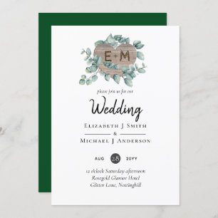 Eucalyptus Wedding - Watercolor Greenery Monogram
