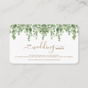 Eucalyptus Wedding Website QR Code RSVP Card