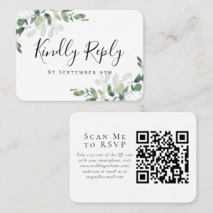 Eucalyptus Wedding Website QR Code RSVP Card