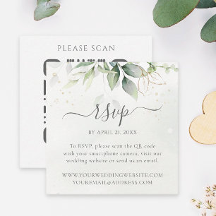Eucalyptus Wedding Website QR Code RSVP Enclosure Card