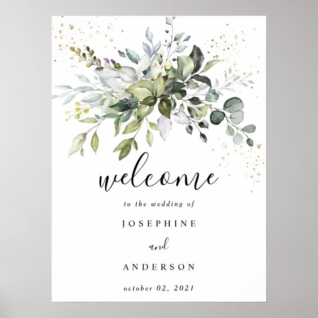 Eucalyptus Wedding Welcome Poster (Front)