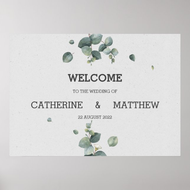 Eucalyptus Wedding Welcome Sign Poster (Front)