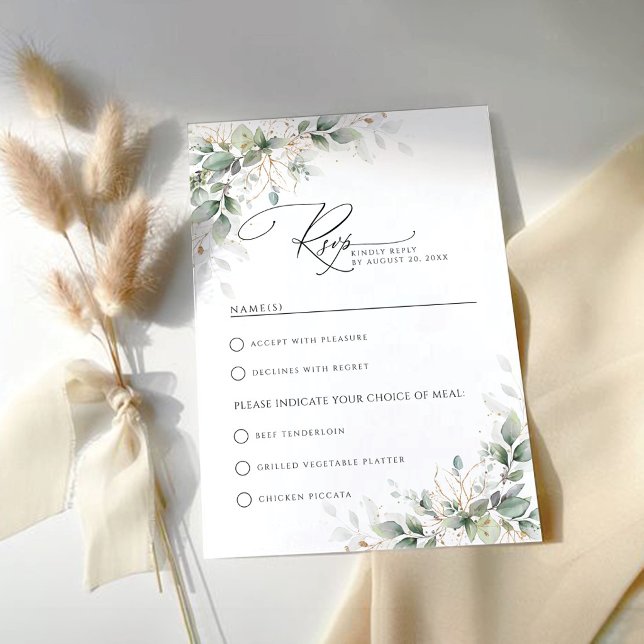 Eucalyptus Wedding With Meal Choice RSVP Card (Creator Uploaded)