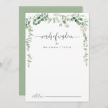 Eucalyptus Wedding Words of Wisdom Advice Card<br><div class="desc">This eucalyptus wedding words of wisdom advice card is perfect for a modern wedding. The design features watercolor hand-drawn elegant botanical eucalyptus branches and leaves, adorning geometric frames. These cards are perfect for a wedding, bridal shower, baby shower, graduation party & more. Personalise the cards with the names of the...</div>