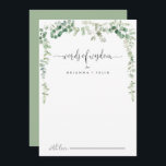 Eucalyptus Wedding Words of Wisdom Advice Card<br><div class="desc">This eucalyptus wedding words of wisdom advice card is perfect for a modern wedding. The design features watercolor hand-drawn elegant botanical eucalyptus branches and leaves, adorning geometric frames. These cards are perfect for a wedding, bridal shower, baby shower, graduation party & more. Personalise the cards with the names of the...</div>