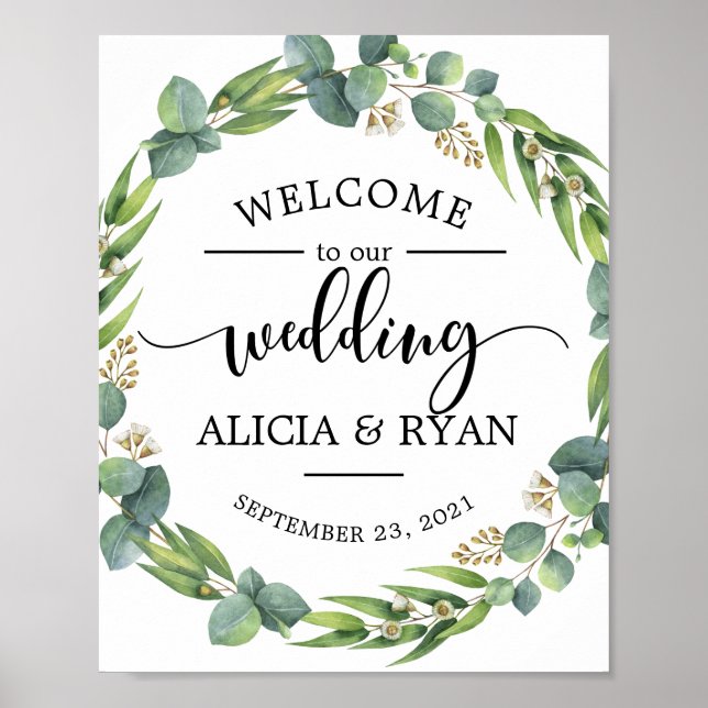 Eucalyptus welcome sign (Front)