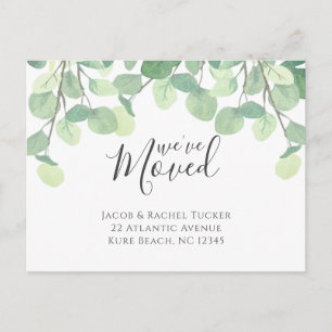 Eucalyptus We've Moved Moving Announcement Postcard