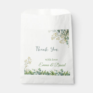 Eucalyptus & White Florals Botanical Wedding Favour Bags