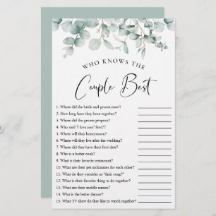 Eucalyptus Who Knows the Couple Best Shower Game