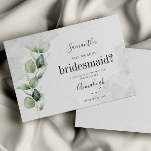 Eucalyptus Will You Be My Bridesmaid Card