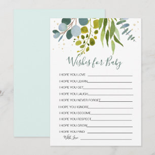Eucalyptus Wishes for Baby Shower Game Invitation