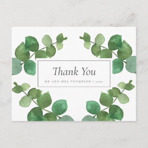 Eucalyptus Woodland Wedding Thank You Postcard