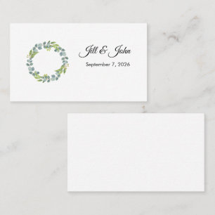 Eucalyptus Wreath Landscape Wedding thank you card