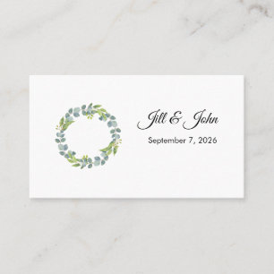 Eucalyptus Wreath Landscape Wedding Thank you Card